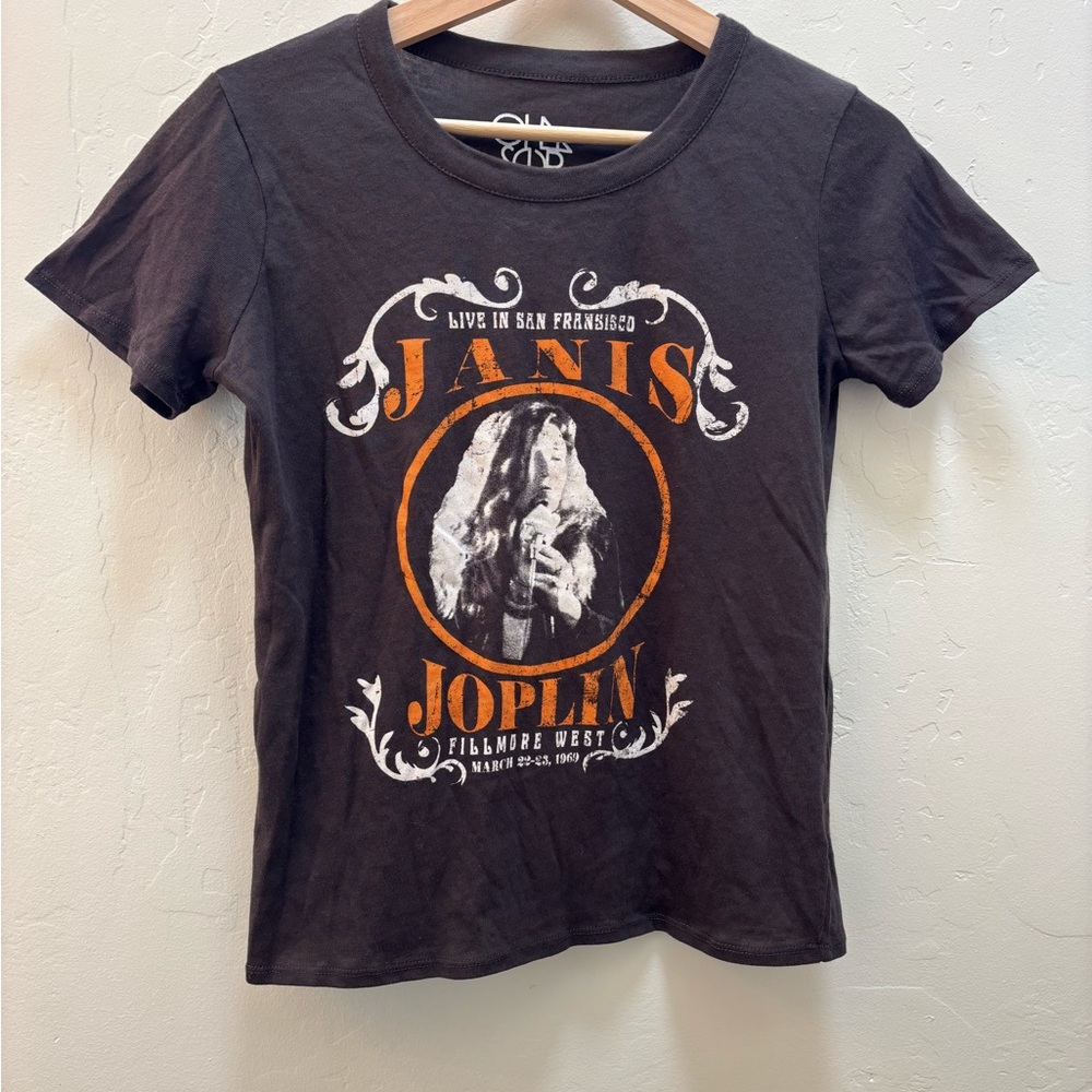 Janis Joplin Chaser Dark gray and Orange Graphic Tee